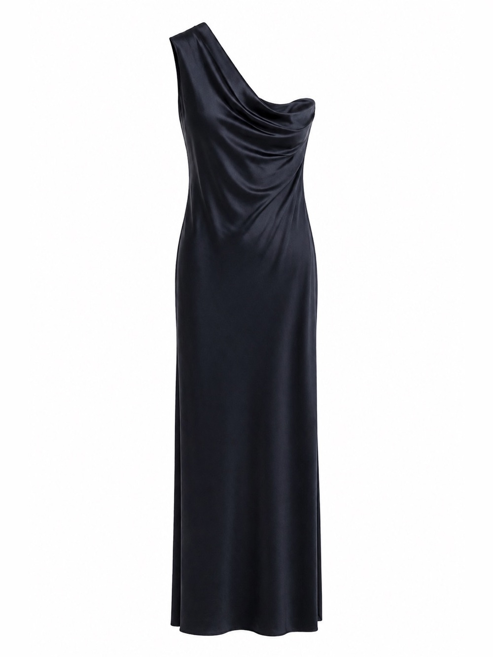Ralph Lauren One-Shoulder Navy Evening Gown Size 12